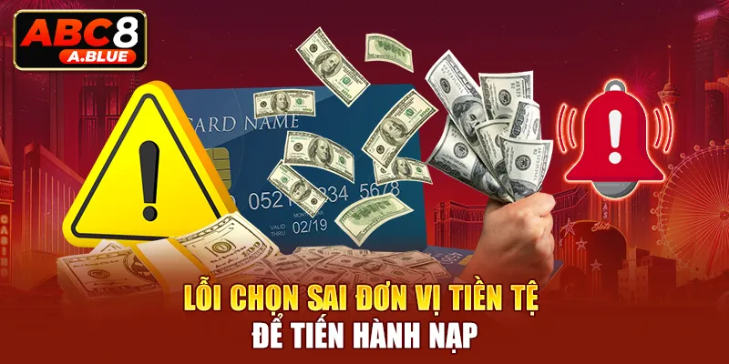 Lỗi chọn sai đơn vị tiền tệ để tiến hành nạp 